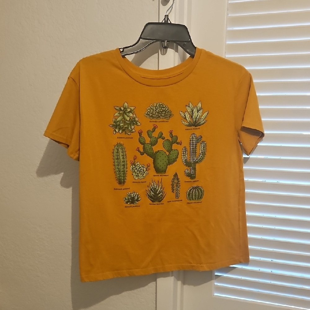 Fifth Sun Yellow Short Sleeve Crop Graphic Tee